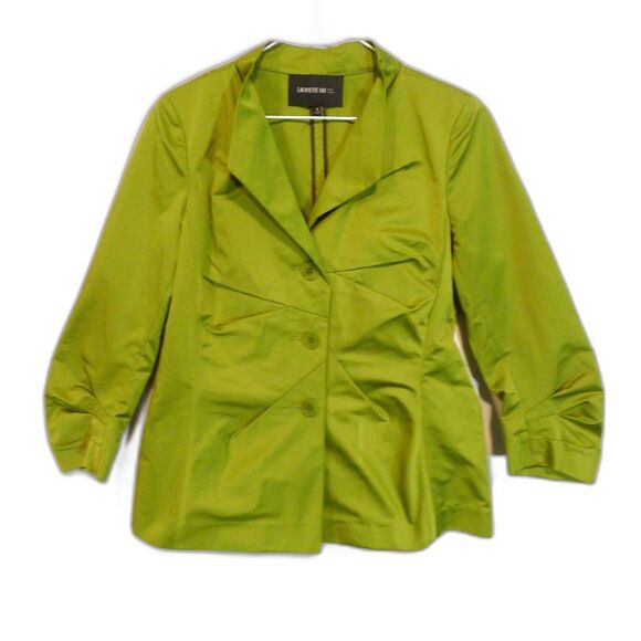 Lafayette 148 New York Ruched Jacket - Green 8 - Picture 1 of 5